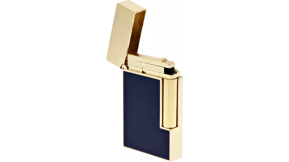 запалка S.T.DUPONT Ligne 2 Lacquered blue and gold