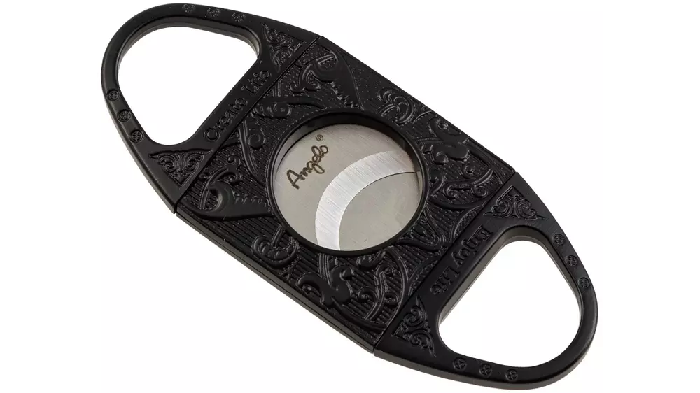 резачка Angelo metal antique black and leather case