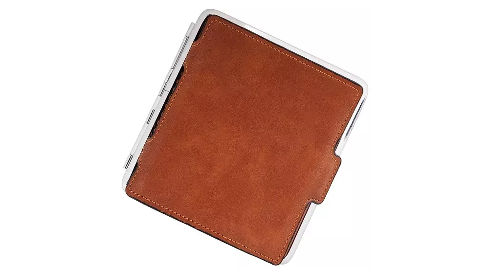 табакера Angelo PU Brown with card holder 85 mm 18 pce