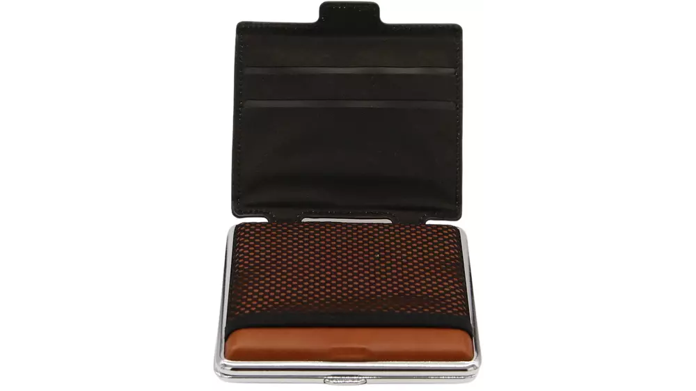 табакера Angelo PU Brown with card holder 85 mm 18 pce