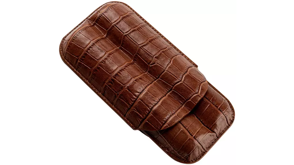 пурера Angelo genuine leather brown croco 2 cig