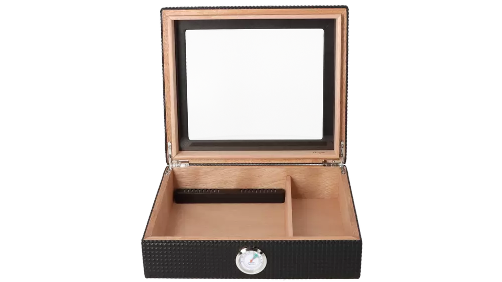 humidor Angelo Glass PU Diamond black 25 cig