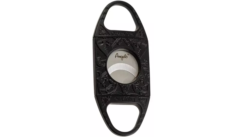 резачка Angelo metal antique black and leather case