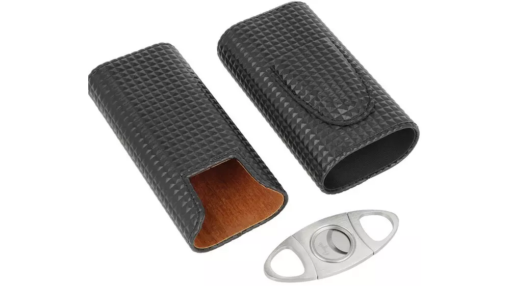 пурера Angelo Diamond PU black with metal cutter ring 60 2 cig