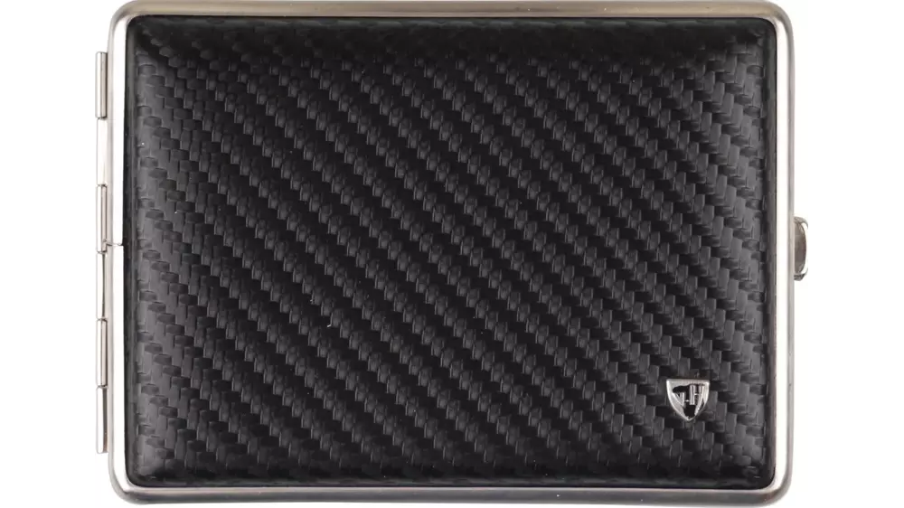 табакера VH Leather carbon black chrome 18 cig 100 mm