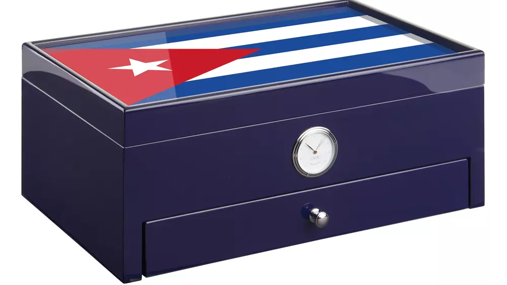 humidor MORICI ROMA Cuban flag blue Special club edition 100 cig