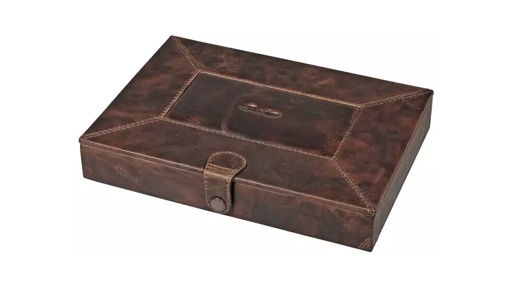 умидор Passatore travel brown leather antique 10 cig.