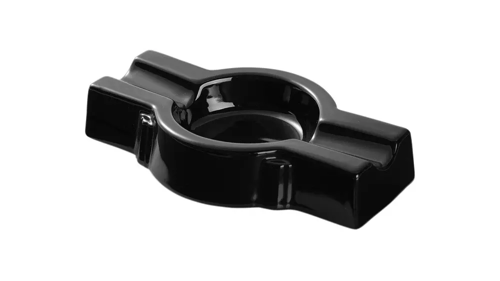 пепелник Angelo black ceramic rounded 2 cigars