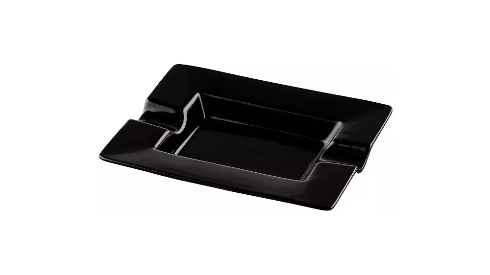 пепелник Angelo rectangular black ceramic 2 cigars