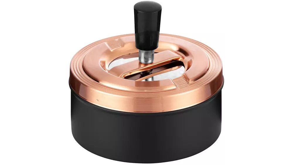 пепелник Angelo Spin black matt, bronze top, 11 cm