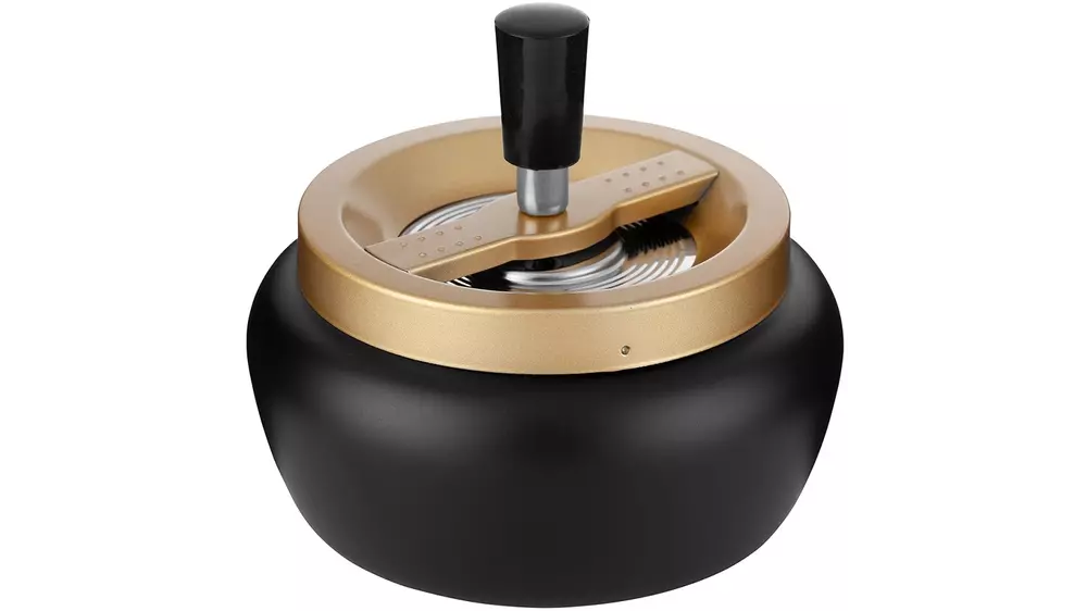 пепелник Angelo Spin black matt, champagne top, 13 cm