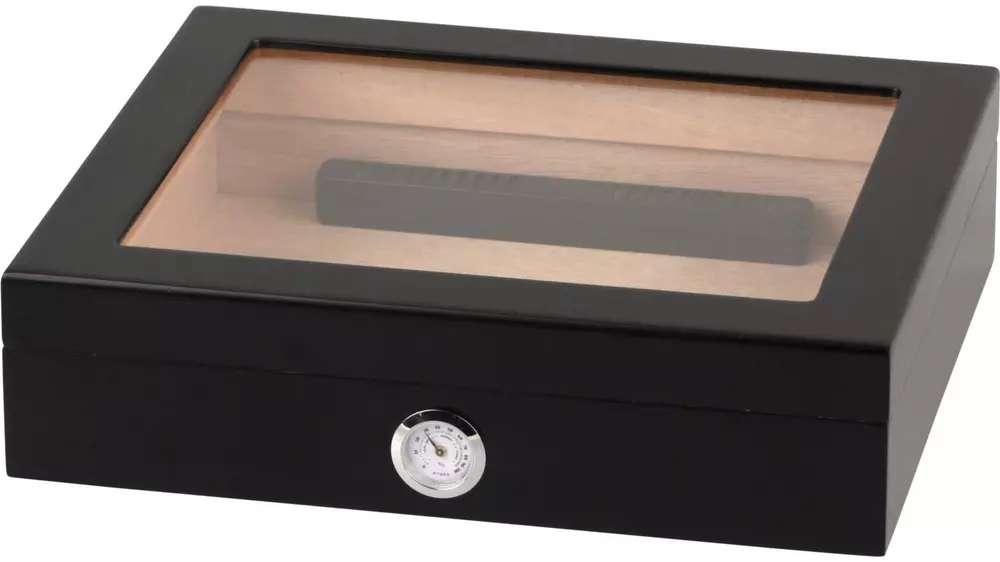 умидор Glass top black matt 25 cig