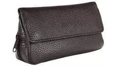 калъф за лула Leather dark brown 2 pipes