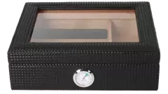 humidor Angelo Glass PU Diamond black 25 cig
