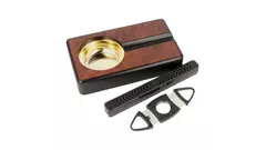 умидор сет Glass Top Brown - ashtray and cutter
