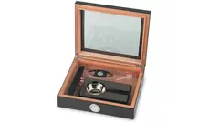 умидор сет Glass Top Carbon - ashtray and cutter