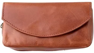 калъф за лула Angelo Cow Leather Brown 1 pipe
