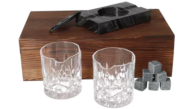 под. к-т Cigar Smokers set No.3 stone ashtray + cutter + glasses