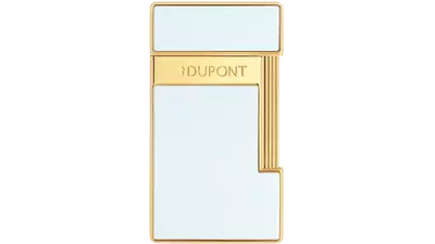 запалка S.T.DUPONT SLIMMY WHITE LACQUER GOLDEN