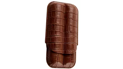 пурера Angelo genuine leather brown croco 2 cig