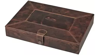 умидор Passatore travel brown leather antique 10 cig.