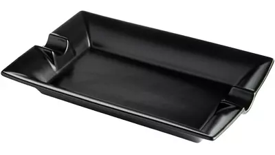 ashtray Cigar Ceramic blk matt 2 cig