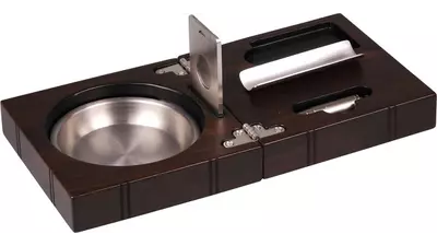 пепелник Cube set walnut with  cutter and punch