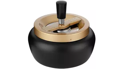 пепелник Angelo Spin black matt, champagne top, 13 cm